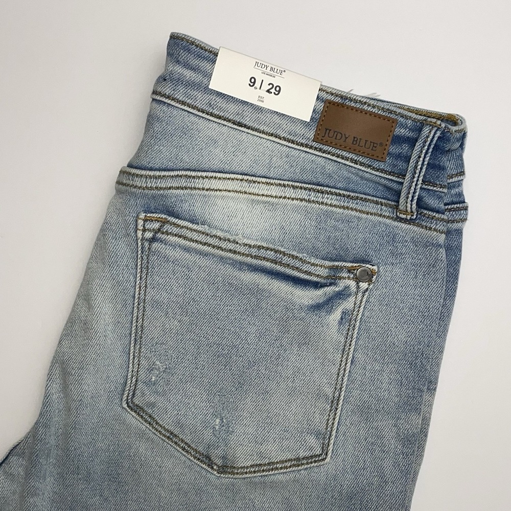 NEW Judy Blue Straight Fit Jeans Womens 9/29 Blue Stretch Mid Rise J882451MD